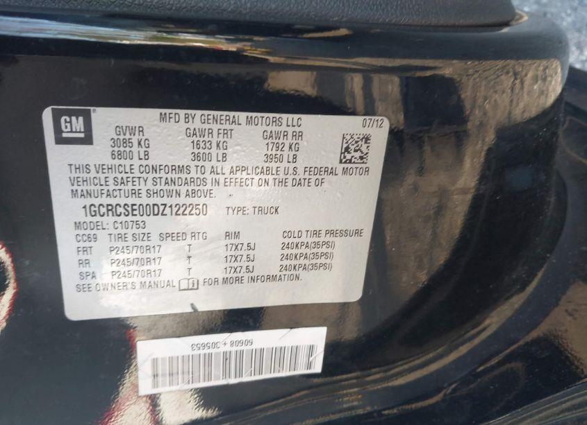 Photo 9 of 2013 Chevrolet Silverado 1500 LT (VIN 1GCRCSE00DZ122250)