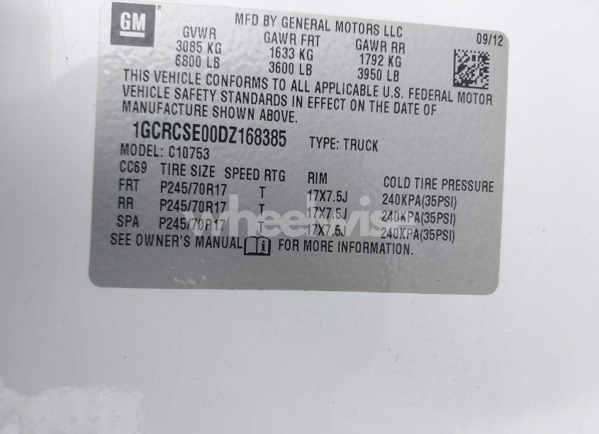 Photo 9 of 2013 Chevrolet Silverado 1500 LT (VIN 1GCRCSE00DZ168385)
