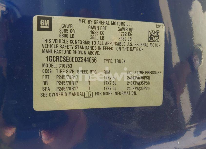 Photo 9 of 2013 Chevrolet Silverado 1500 LT (VIN 1GCRCSE00DZ244056)