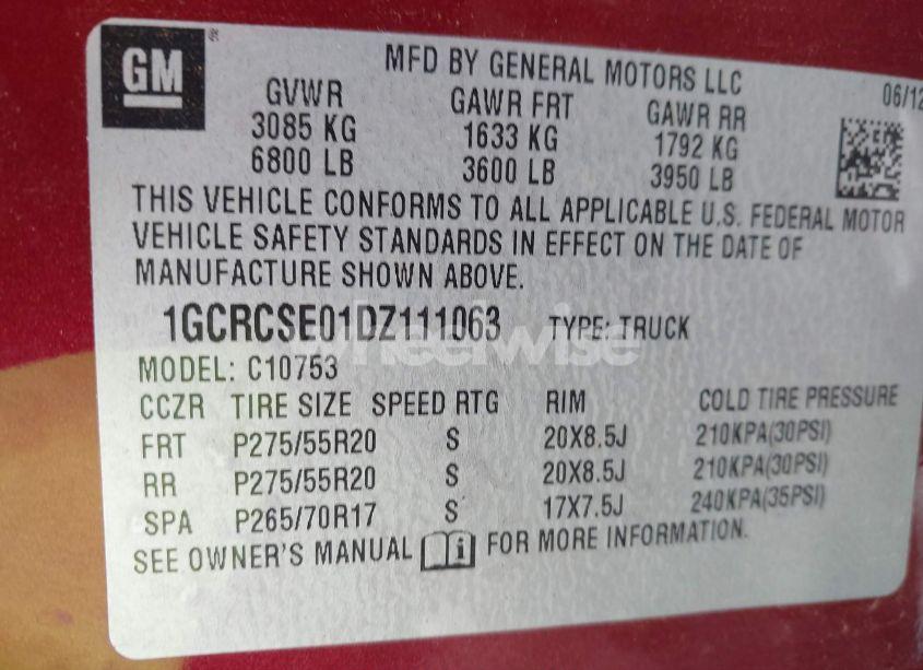 Photo 9 of 2013 Chevrolet Silverado 1500 LT (VIN 1GCRCSE01DZ111063)