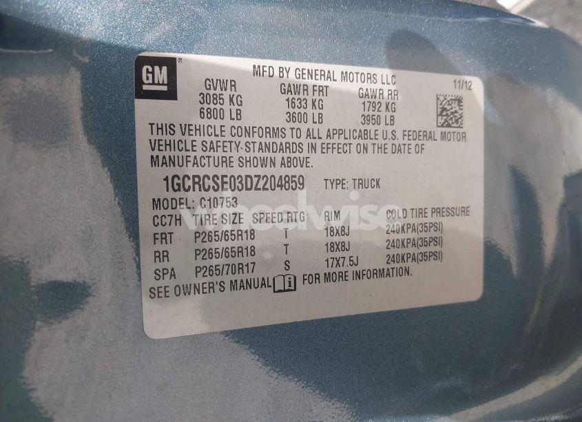 Photo 9 of 2013 Chevrolet Silverado 1500 LT (VIN 1GCRCSE03DZ204859)