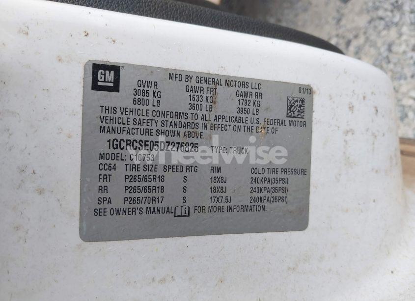 Photo 9 of 2013 Chevrolet Silverado 1500 LT (VIN 1GCRCSE05DZ276825)