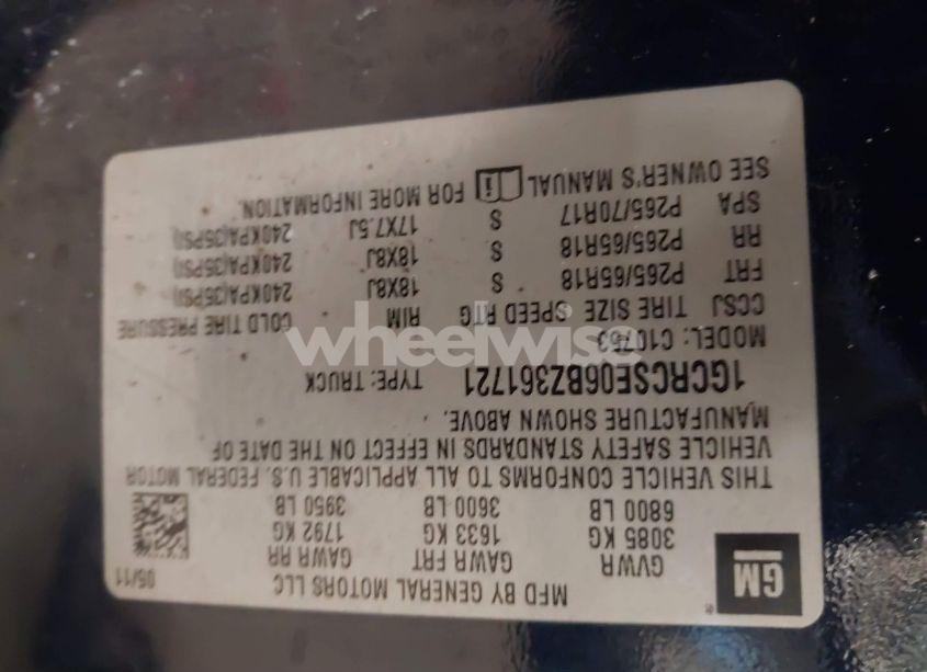 Photo 9 of 2011 Chevrolet Silverado 1500 LT (VIN 1GCRCSE06BZ361721)