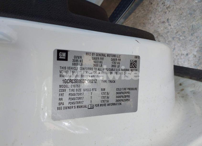 Photo 9 of 2013 Chevrolet Silverado 1500 LT (VIN 1GCRCSE06DZ138212)