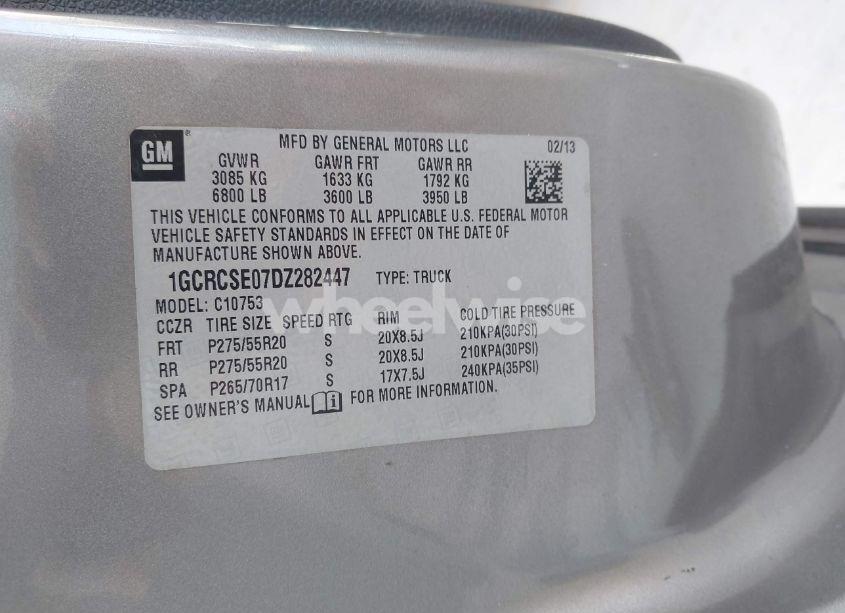 Photo 9 of 2013 Chevrolet Silverado 1500 LT (VIN 1GCRCSE07DZ282447)