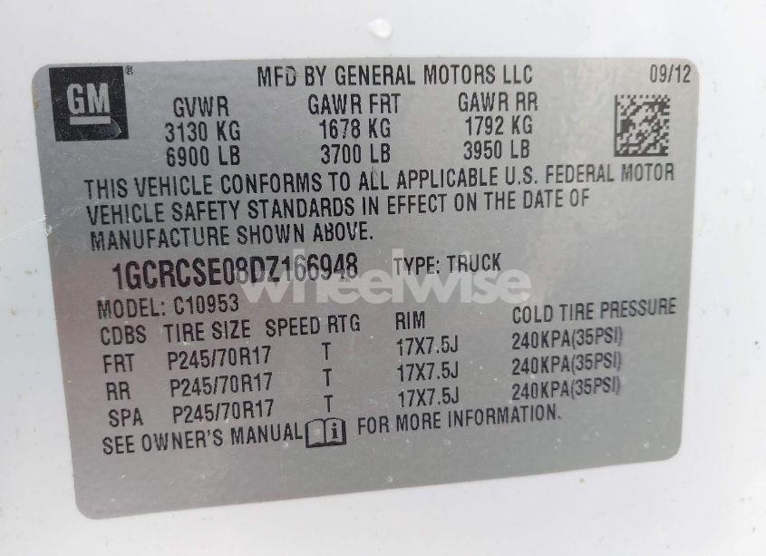 Photo 9 of 2013 Chevrolet Silverado 1500 LT (VIN 1GCRCSE08DZ166948)