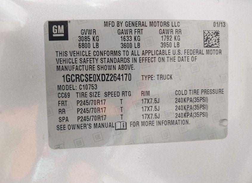 Photo 9 of 2013 Chevrolet Silverado 1500 LT (VIN 1GCRCSE0XDZ264170)