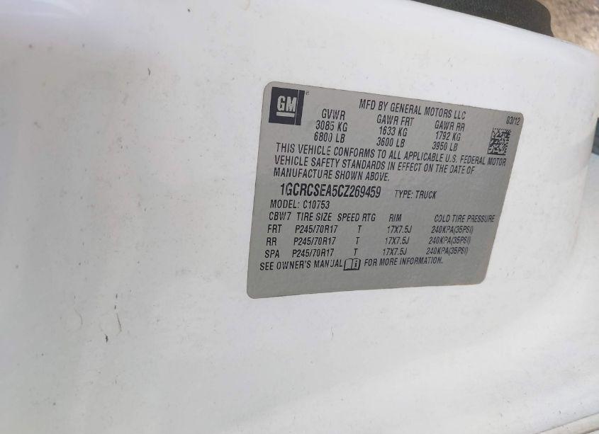 Photo 9 of 2012 Chevrolet Silverado 1500 LT (VIN 1GCRCSEA5CZ269459)