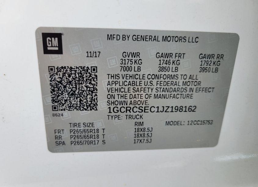 Photo 9 of 2018 Chevrolet Silverado C1500 LTZ (VIN 1GCRCSEC1JZ198162)