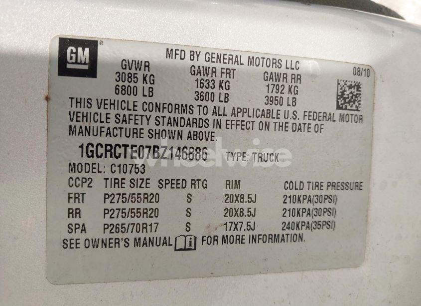 Photo 9 of 2011 Chevrolet Silverado 1500 LTZ (VIN 1GCRCTE07BZ146886)