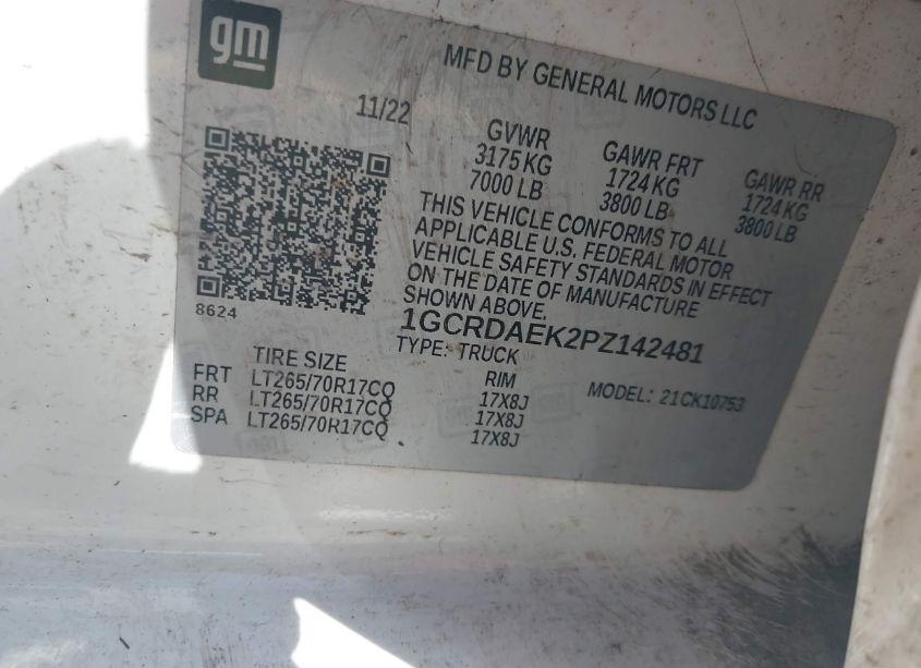 Photo 9 of 2023 Chevrolet Silverado 1500 (VIN 1GCRDAEK2PZ142481)