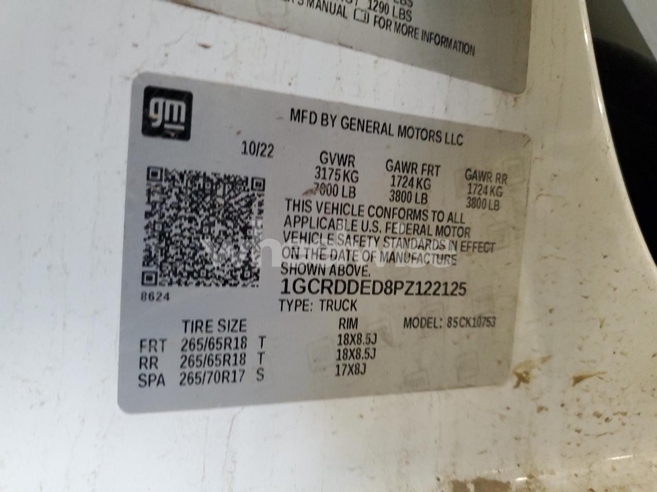 Photo 12 of 2023 CHEVROLET SILVERADO K1500 LT (VIN 1GCRDDED8PZ122125)