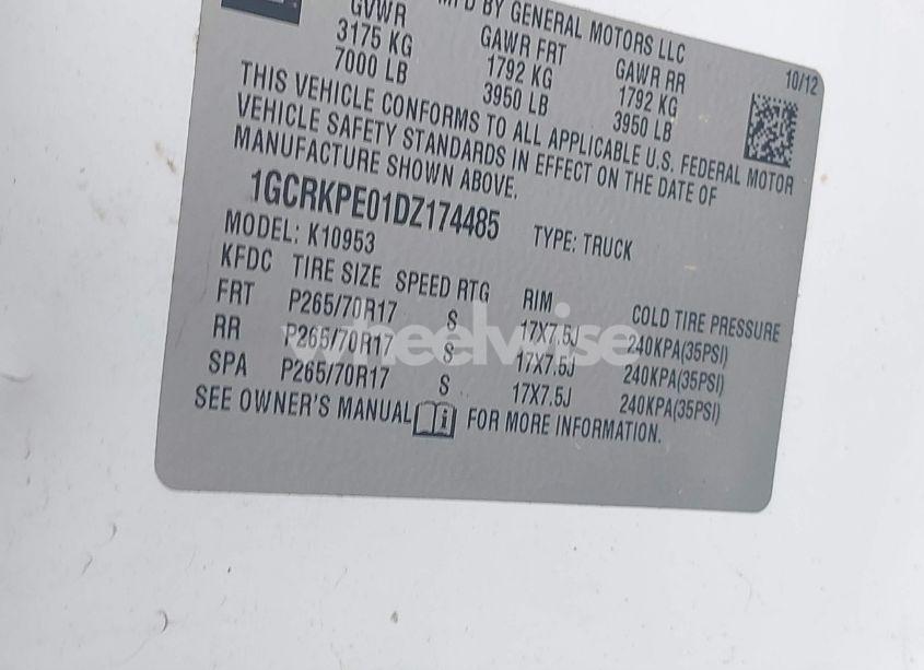 Photo 9 of 2013 Chevrolet Silverado 1500 WORK TRUCK (VIN 1GCRKPE01DZ174485)