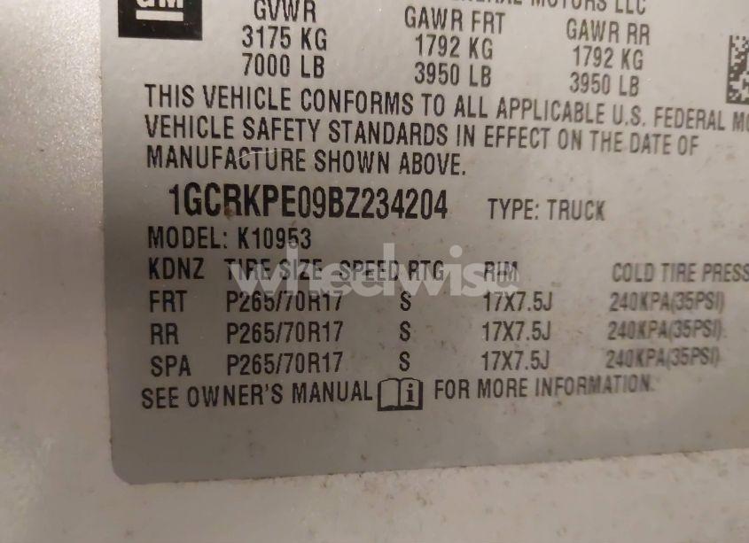 Photo 9 of 2011 Chevrolet Silverado 1500 WORK TRUCK (VIN 1GCRKPE09BZ234204)