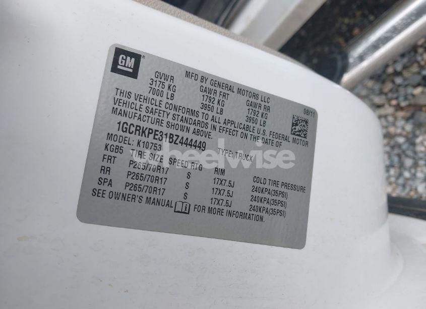 Photo 9 of 2011 Chevrolet Silverado 1500 WORK TRUCK (VIN 1GCRKPE31BZ444449)