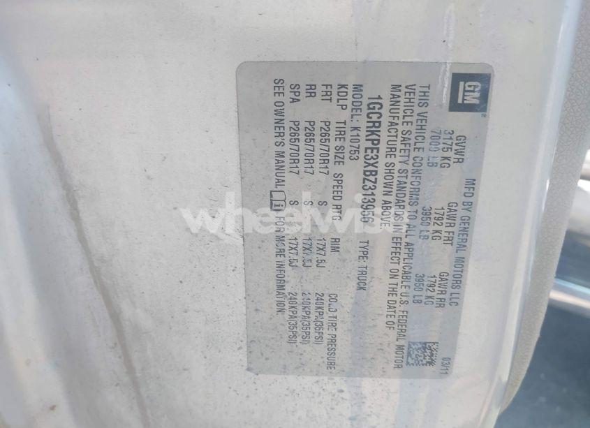 Photo 9 of 2011 Chevrolet Silverado 1500 WORK TRUCK (VIN 1GCRKPE3XBZ313956)