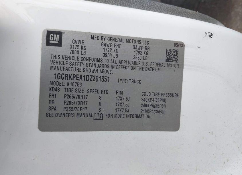 Photo 9 of 2013 Chevrolet Silverado 1500 WORK TRUCK (VIN 1GCRKPEA1DZ391351)