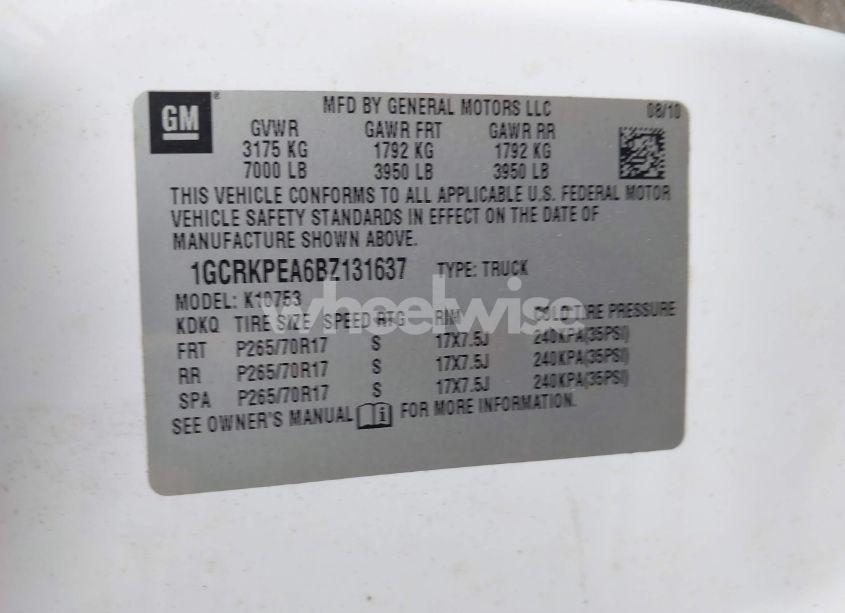 Photo 9 of 2011 Chevrolet Silverado 1500 WORK TRUCK (VIN 1GCRKPEA6BZ131637)