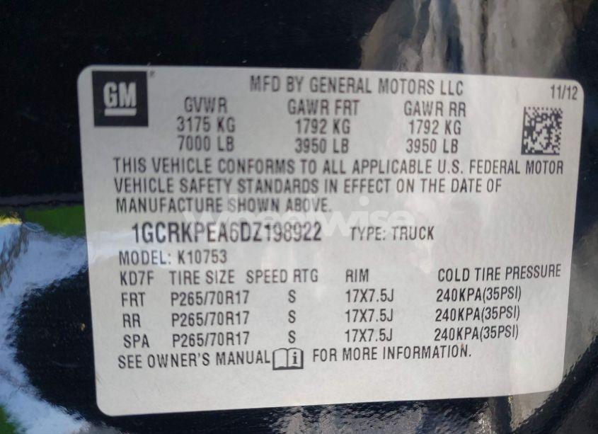 Photo 9 of 2013 Chevrolet Silverado 1500 WORK TRUCK (VIN 1GCRKPEA6DZ198922)