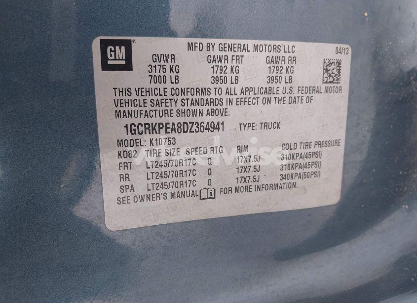 Photo 9 of 2013 Chevrolet Silverado 1500 WORK TRUCK (VIN 1GCRKPEA8DZ364941)