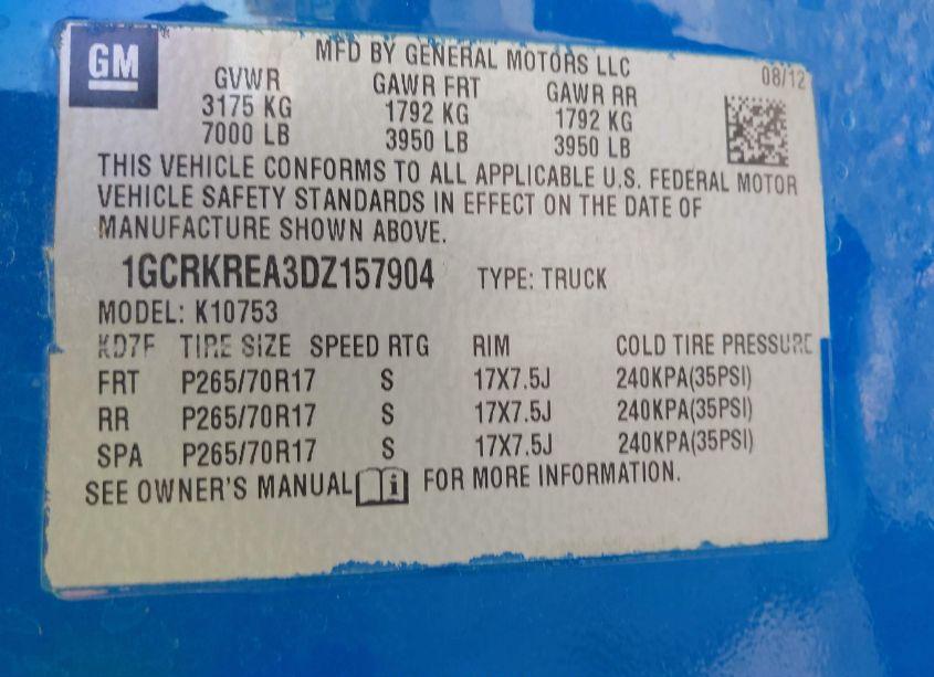 Photo 9 of 2013 Chevrolet Silverado 1500 LS (VIN 1GCRKREA3DZ157904)