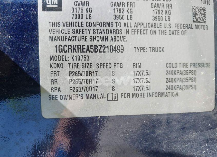 Photo 9 of 2011 Chevrolet Silverado 1500 LS (VIN 1GCRKREA5BZ210499)