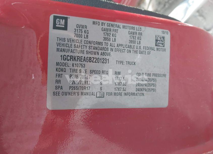 Photo 9 of 2011 Chevrolet Silverado 1500 LS (VIN 1GCRKREA6BZ201231)