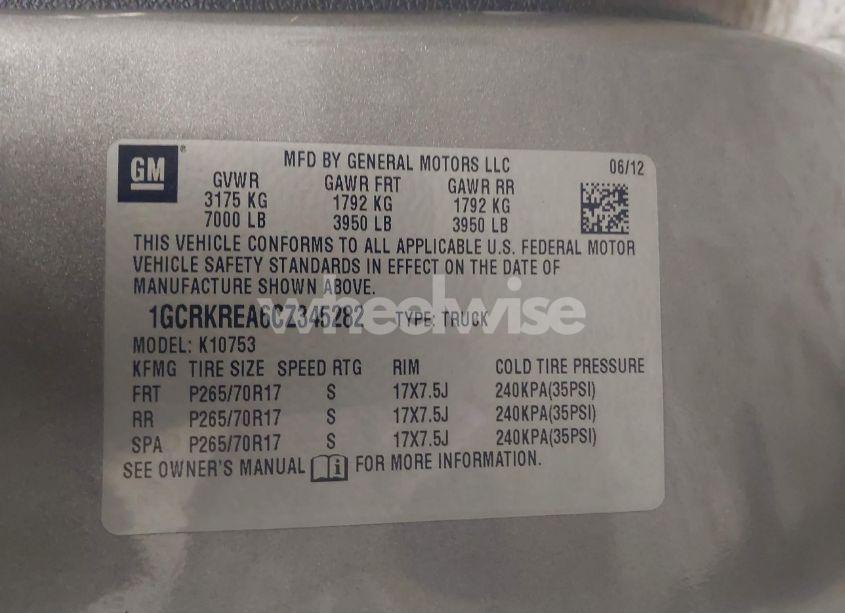 Photo 9 of 2012 Chevrolet Silverado 1500 LS (VIN 1GCRKREA6CZ345282)