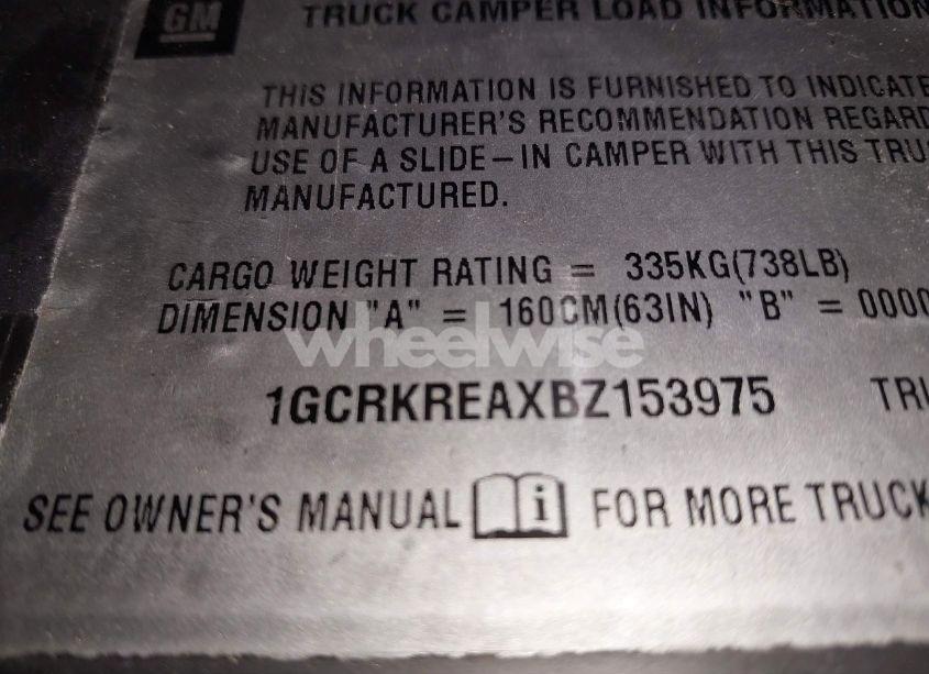 Photo 9 of 2011 Chevrolet Silverado 1500 LS (VIN 1GCRKREAXBZ153975)