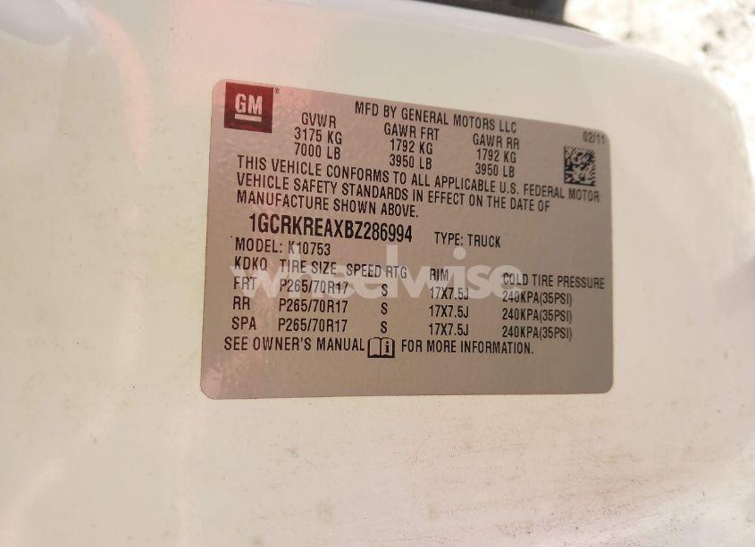 Photo 9 of 2011 Chevrolet Silverado 1500 LS (VIN 1GCRKREAXBZ286994)