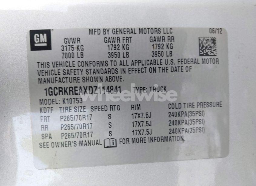 Photo 9 of 2013 Chevrolet Silverado 1500 LS (VIN 1GCRKREAXDZ114841)