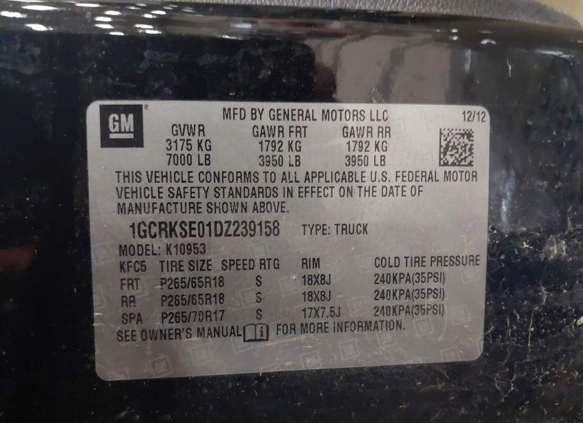 Photo 9 of 2013 Chevrolet Silverado 1500 LT (VIN 1GCRKSE01DZ239158)