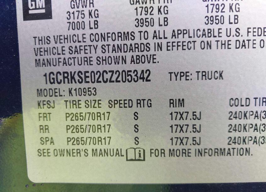 Photo 9 of 2012 Chevrolet Silverado 1500 LT (VIN 1GCRKSE02CZ205342)