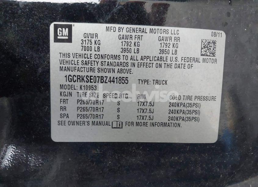 Photo 9 of 2011 Chevrolet Silverado 1500 LT (VIN 1GCRKSE07BZ441855)