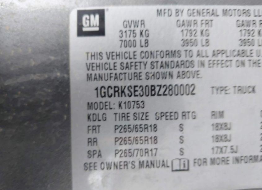 Photo 9 of 2011 Chevrolet Silverado 1500 LT (VIN 1GCRKSE30BZ280002)