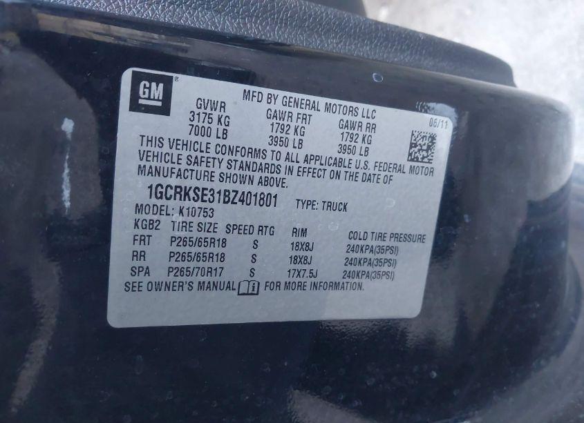 Photo 9 of 2011 Chevrolet Silverado 1500 LT (VIN 1GCRKSE31BZ401801)