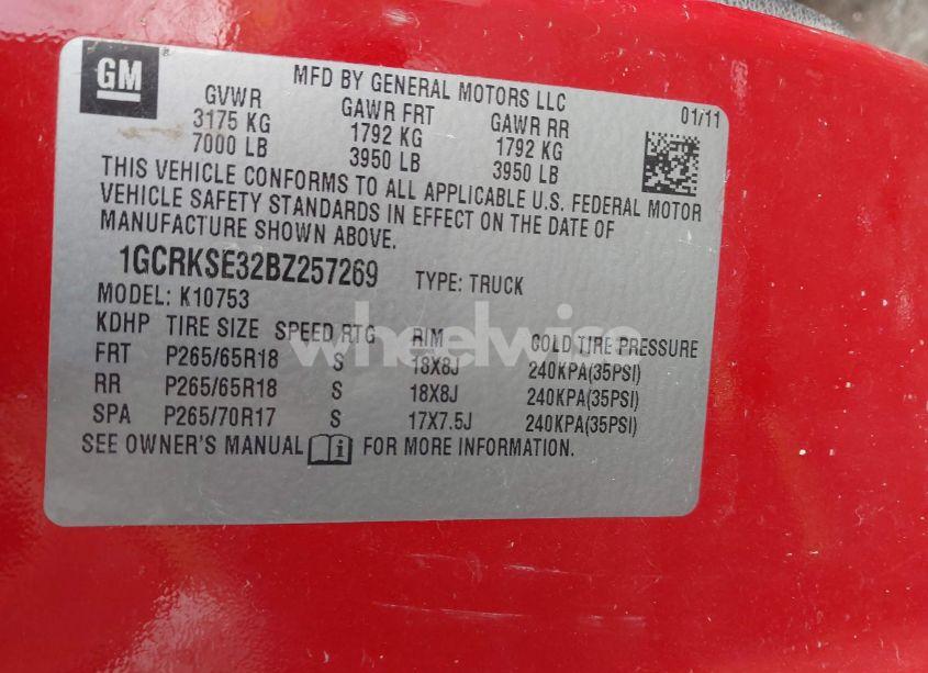 Photo 9 of 2011 Chevrolet Silverado 1500 LT (VIN 1GCRKSE32BZ257269)