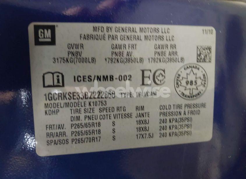 Photo 9 of 2011 Chevrolet Silverado 1500 LT (VIN 1GCRKSE33BZ222868)