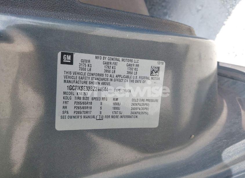 Photo 9 of 2011 Chevrolet Silverado 1500 LT (VIN 1GCRKSE33BZ244644)