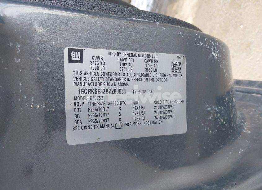 Photo 9 of 2011 Chevrolet Silverado 1500 LT (VIN 1GCRKSE33BZ288031)