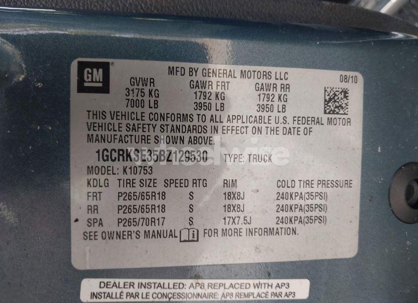 Photo 9 of 2011 Chevrolet Silverado 1500 LT (VIN 1GCRKSE35BZ129530)