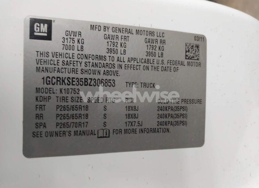 Photo 9 of 2011 Chevrolet Silverado 1500 LT (VIN 1GCRKSE35BZ306853)