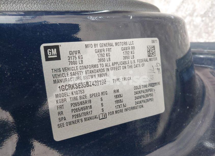 Photo 9 of 2011 Chevrolet Silverado 1500 LT (VIN 1GCRKSE35BZ439192)