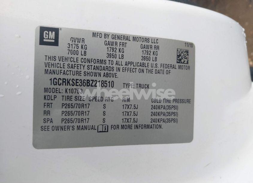 Photo 9 of 2011 Chevrolet Silverado 1500 LT (VIN 1GCRKSE36BZ218510)