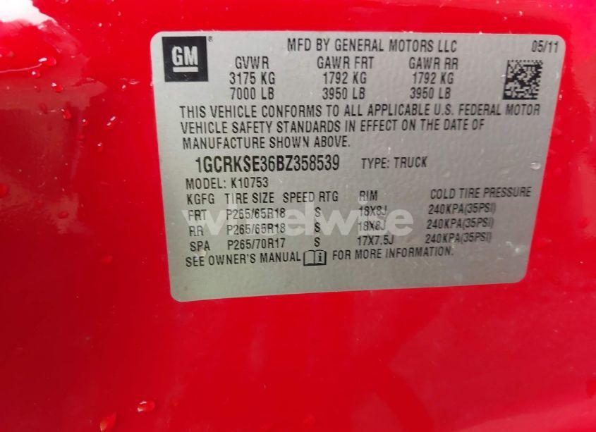 Photo 9 of 2011 Chevrolet Silverado 1500 LT (VIN 1GCRKSE36BZ358539)