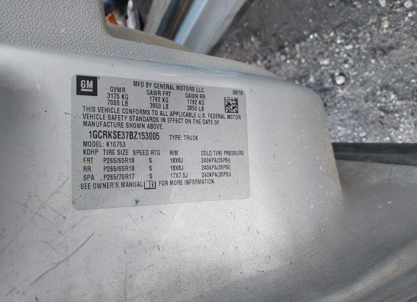 Photo 9 of 2011 Chevrolet Silverado 1500 LT (VIN 1GCRKSE37BZ153005)