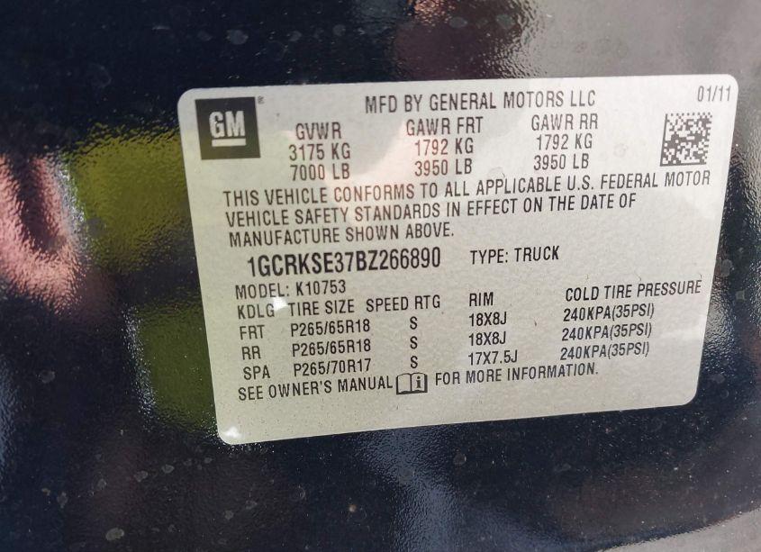 Photo 9 of 2011 Chevrolet Silverado 1500 LT (VIN 1GCRKSE37BZ266890)