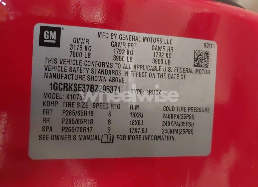 Photo 9 of 2011 Chevrolet Silverado 1500 LT (VIN 1GCRKSE37BZ295371)