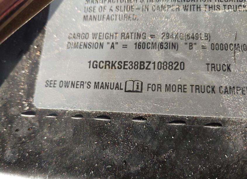 Photo 9 of 2011 Chevrolet Silverado 1500 LT (VIN 1GCRKSE38BZ108820)