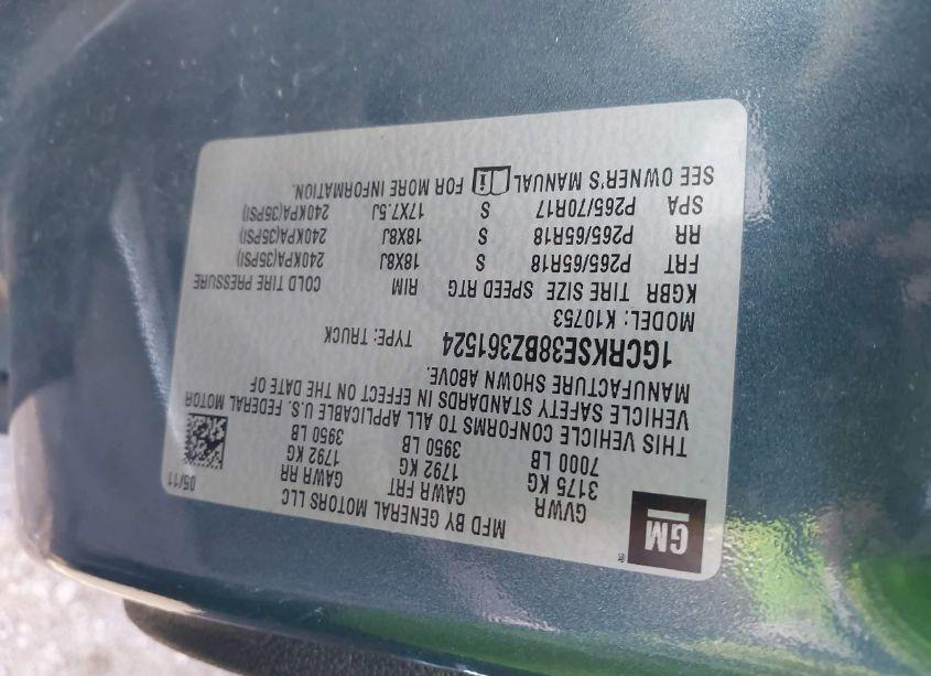 Photo 9 of 2011 Chevrolet Silverado 1500 LT (VIN 1GCRKSE38BZ361524)